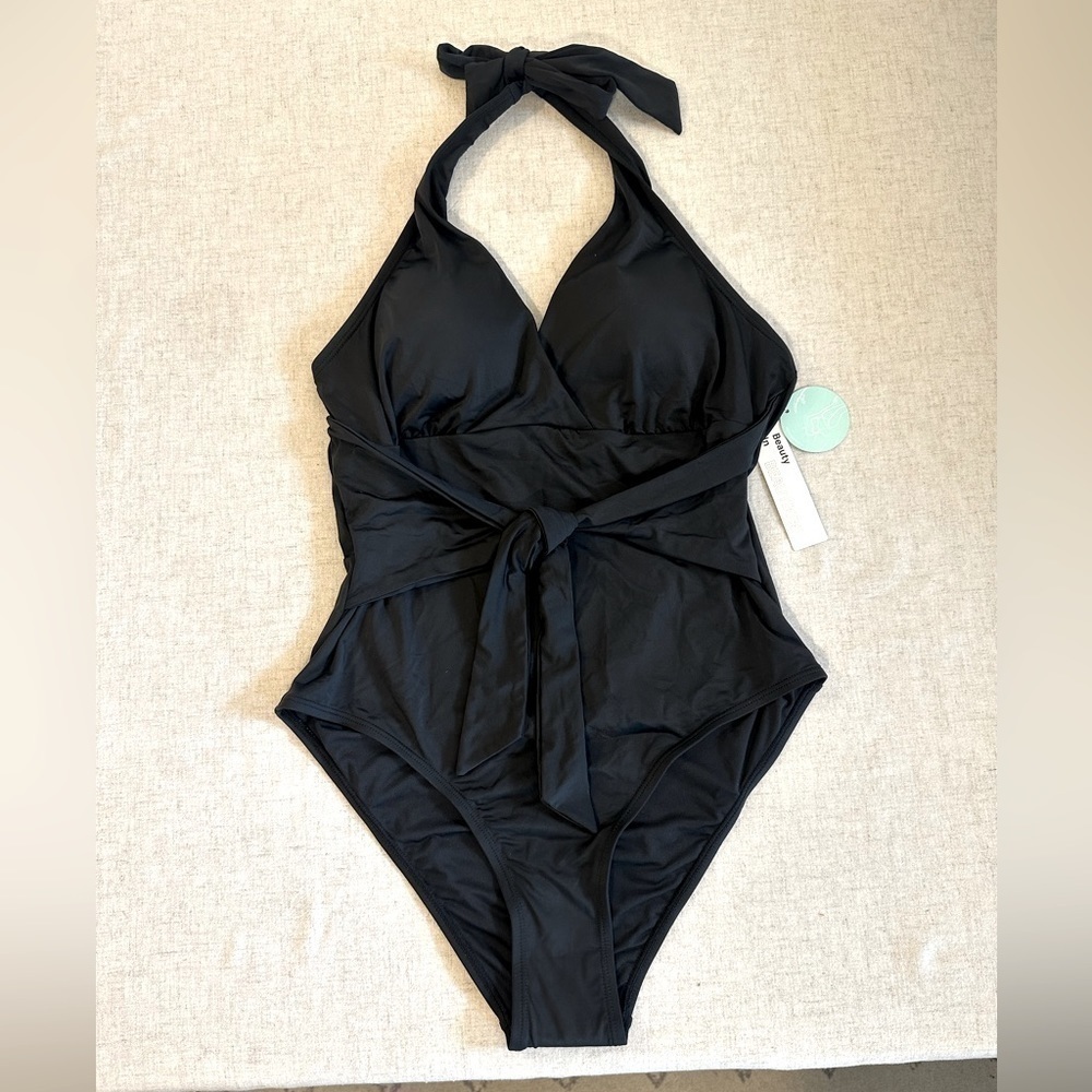 Beautikini One Piece Swimsuit Large Black